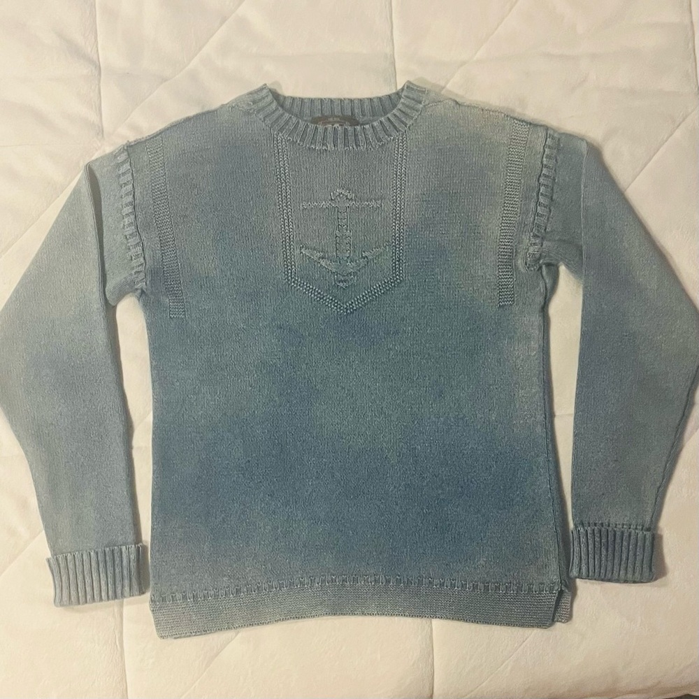 Ralph Lauren Double RRL Blue Anchor Nautical Knit Sweater Men’s Size Medium